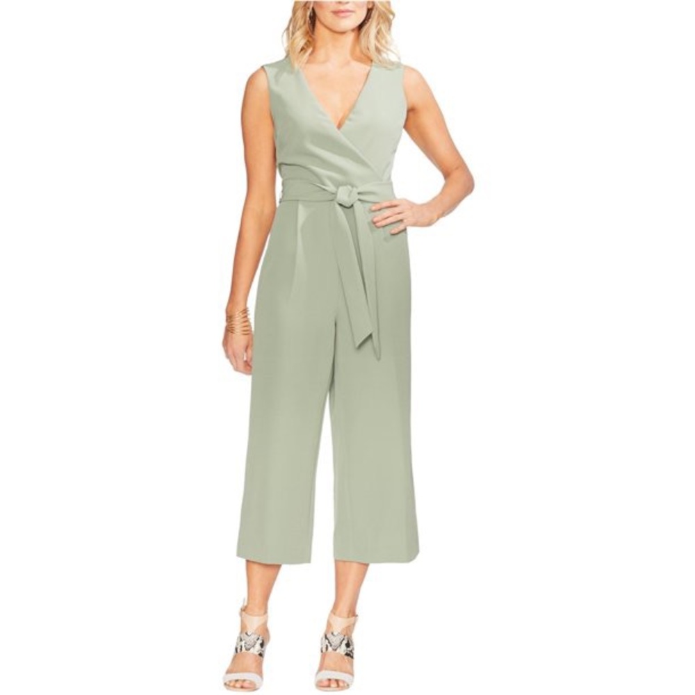 Vince Camuto belted jumpsuit in sage